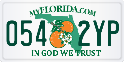 FL license plate 0542YP