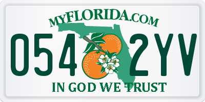 FL license plate 0542YV