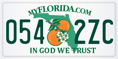 FL license plate 0542ZC