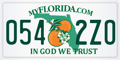 FL license plate 0542ZO