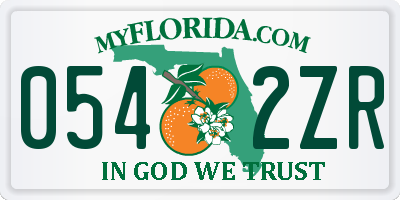 FL license plate 0542ZR