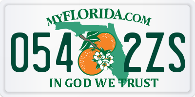 FL license plate 0542ZS