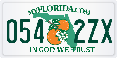 FL license plate 0542ZX