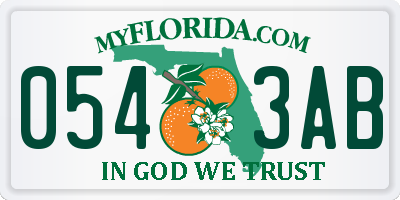 FL license plate 0543AB