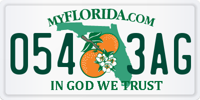 FL license plate 0543AG