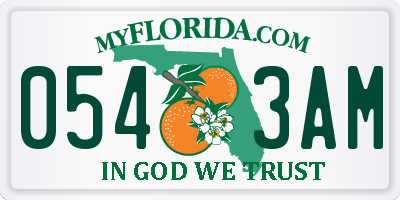 FL license plate 0543AM