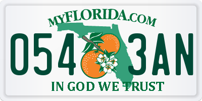 FL license plate 0543AN