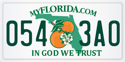 FL license plate 0543AO