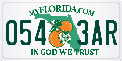 FL license plate 0543AR