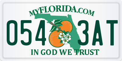 FL license plate 0543AT