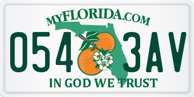FL license plate 0543AV