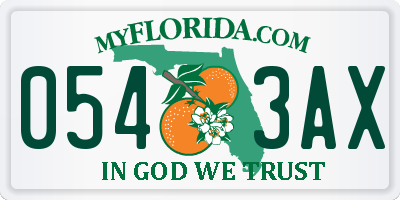 FL license plate 0543AX