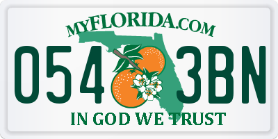 FL license plate 0543BN