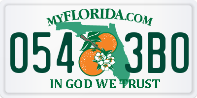 FL license plate 0543BO