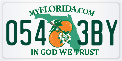 FL license plate 0543BY