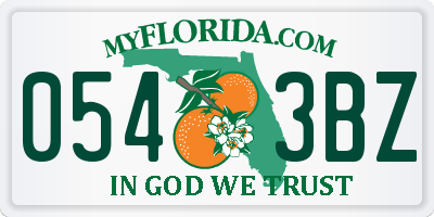 FL license plate 0543BZ
