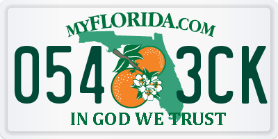 FL license plate 0543CK