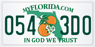 FL license plate 0543DO