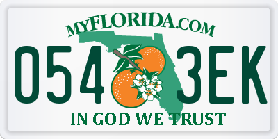 FL license plate 0543EK