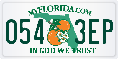 FL license plate 0543EP