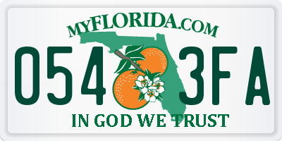 FL license plate 0543FA