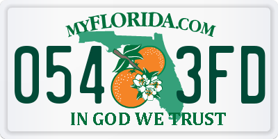 FL license plate 0543FD