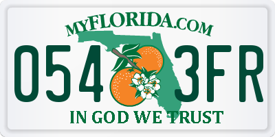 FL license plate 0543FR