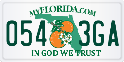FL license plate 0543GA