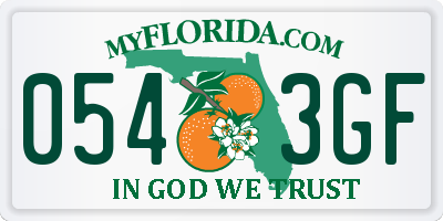 FL license plate 0543GF