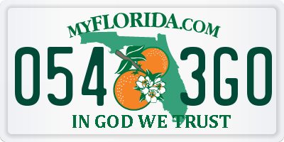 FL license plate 0543GO