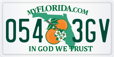 FL license plate 0543GV