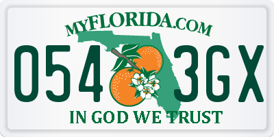 FL license plate 0543GX