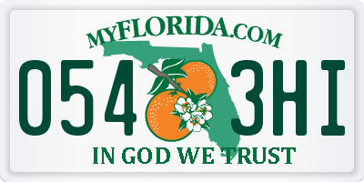FL license plate 0543HI