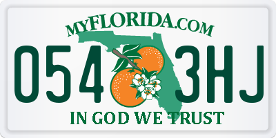 FL license plate 0543HJ