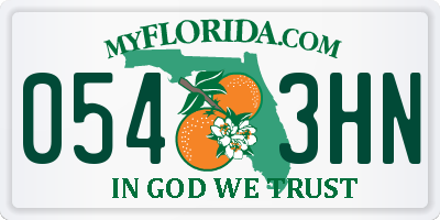 FL license plate 0543HN