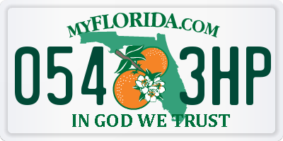 FL license plate 0543HP