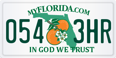 FL license plate 0543HR