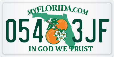 FL license plate 0543JF