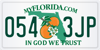 FL license plate 0543JP