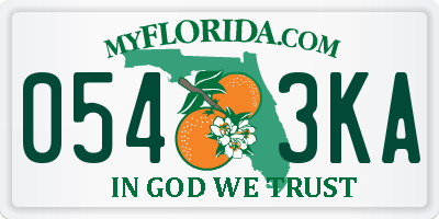 FL license plate 0543KA