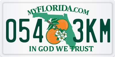 FL license plate 0543KM