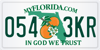 FL license plate 0543KR