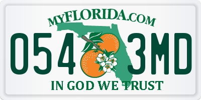 FL license plate 0543MD
