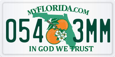 FL license plate 0543MM