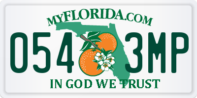 FL license plate 0543MP