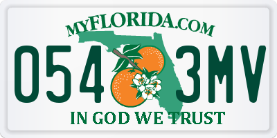 FL license plate 0543MV
