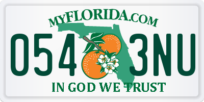 FL license plate 0543NU