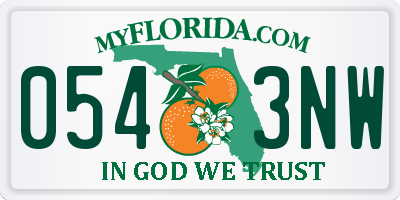 FL license plate 0543NW