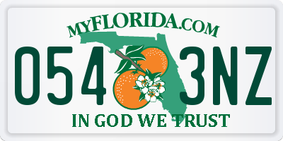 FL license plate 0543NZ