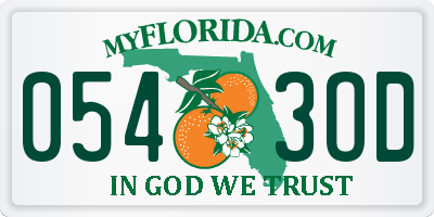 FL license plate 0543OD